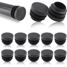 20mm Round Plastic Plug, 50 Pcs Black Tubing End Cap Plugs, Black Round Tube Covers Furniture Leg Pipe Inserts for Glide Protection of Chairs, Sofas, Tables, and Shelves