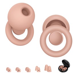 Ear Plugs for Sleeping Noise Cancelling, Comfy Silicone Ear Plugs for Noise Reduction 30dB/35dB, Reusable Hearing Protection Earplugs with 6 Silicone Eartips and 4 Memory Foam Ones, Pink