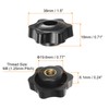 sourcing map 6pcs Star Knobs M8 Female Thread 38mm 6-Point