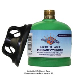 Flame King FK-0.5LB-2 (1/2LB) Refillable Empty Propane Cylinder Tank for Small Propane Lamps, Lanterns and Camp Stoves (2-pack)