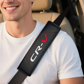 2Pcs Carbon Fiber Leather Seat Belt Cushions Shoulder Pad Soft for Honda CR-V Accessories,Car Seat Belt Pads Safety Belt Cover Pad (for CRV)