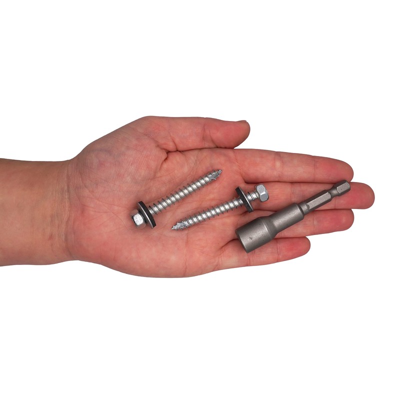 SKIR'CO (50 pcs) Zinc Plated Roofing Screws, 6.5 x 50