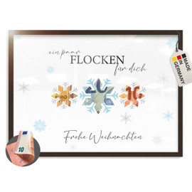 myDreamwork - Christmas Money Gift - Christmas Packaging - Money Gift Christmas - Money Gifts in Frame (Flakes, Black)