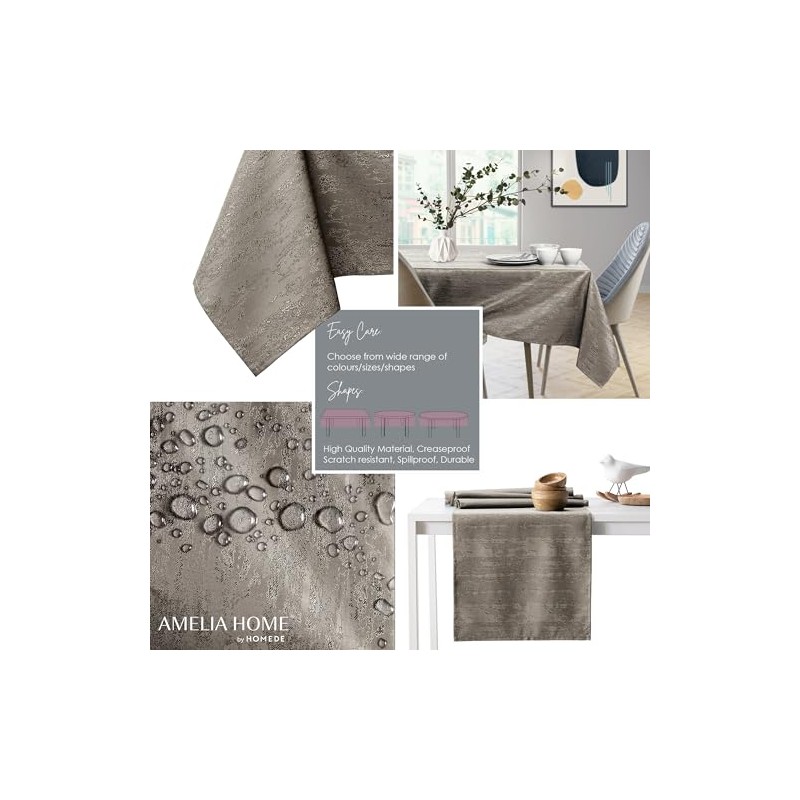 AmeliaHome Tablecloth, Lotus Effect, Water-resistant