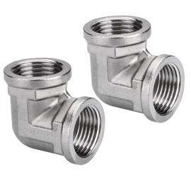 Pack of 2 90 Degree Angle Adapters, 1 Inch Female / Female Stainless Steel Pipe Elbow DN25 Pipe Fitting Fittings, Angle Elbow with Internal Thread, 90 Degree Elbow Connector for Water Hose
