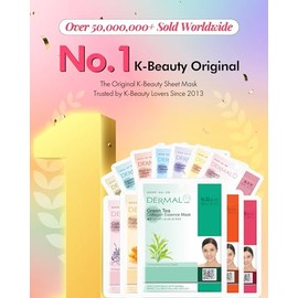 DERMAL Paquete Combinado de 78 Mascarillas Faciales Coreanas con Esencia de Colágeno - Mascarilla Facial Hidratante y Calmante con Pantenol - Mascaril