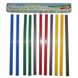 8 Inch Color Magnetic Bar/Strip for Whiteboard, Fridge - Box of 12 Pieces