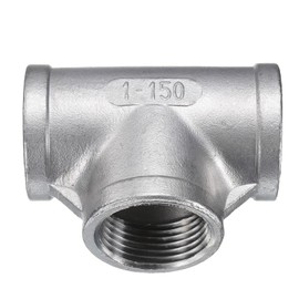 sourcing map Tee Pipe Fitting (1" x 1" x 1") NPT Female 304 Stainless Steel t Shaped 3 Way T-Connector for Industrial Connection Water Air Gas Oil Fuel
