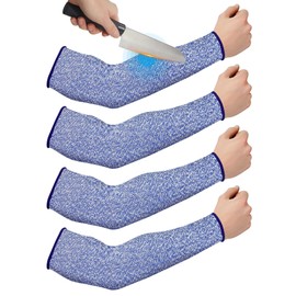 Geyoga 2 Pairs Cut Resistant Sleeves Thin Arm Protectors Arm Guard for Thin Skin and Bruising Arm Sleeves for Men Women (Blue)