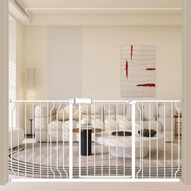 ALLAIBB Extra Wide Pressure Mount Baby Gate Auto Close Metal Child Dog Pet Safety Gates with Walk Through for Stairs,Doorways,Kitchen and Living Room (62.02-66.93"/158-170cm)