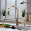 APPASO Gold Kitchen Faucet with Soap Dispenser, Brushed Gold 2