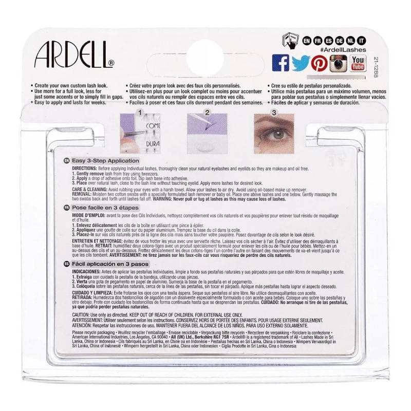 Ardell Pestañas Largas Individuales 56 Piezas Duralash Color Negro