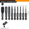 QUARKZMAN Pack of 9 Hex Key Drill Bit 1.5/2/2.5/3/4/5/6/8/10 mm