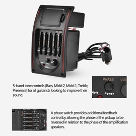 EQ PS-500 5 Band Equalizer Acoustic Guitar Equalizer Tuner Digital Tuner Pickup for Acoustic Guitar