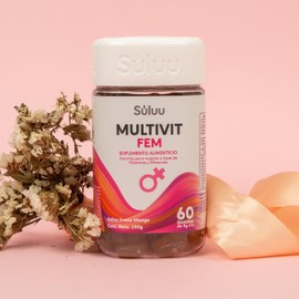 Súluu Multivit FEM: Multivitamínico para Mujeres, 60 Gomitas Sabor Fresa-Mango Sin Gluten