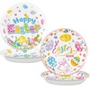 Easter Paper Plates Colorful Eggs Bunny Dessert Plates for Spring