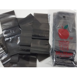 1515 Original Mini Ziplock 2mil Plastic Bags 1.5" x 1.5" Reclosable Baggies (Black 100 pack)