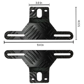 NEBYWOLD Aluminum Trailer License Plate Light Bracket License Plate Bracket for Mounting Bracket Trailers Trucks Cars(Black 1 Set)