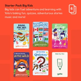 YOTO Yoto Starter Pack for Big Kids C 6 Kids Audio Cards for Use with Player & Mini AllCinC1 Audio Device, Educational ScreenCFree Listening with Fun Stories for Learning & Interactive Quizzes, Ages 6+