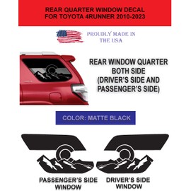 Compatible with Toyota 4Runner 2010-2023 | Precut Colorado Mountain Scene Flag Window Decals | Rear Quarter Window Both Side | Proudly Made in The US | Matte Black (Colorado Mountain Scene)