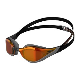 Speedo Unisex Erwachsene Fastskin Pure Focus Schwimmbrille, Schwarz/Cool Grau/Fire Gold, Einheitsgröße