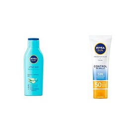 NIVEA Nivea sun after sun lotion 200ml  SUN Protector Solar Facial Control De Brillo (50 ml), con Efecto Matificante de Larga Duración, Bloqueador... 
