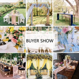 Ivory Chiffon Table Runner 10Ft Long 27x120 Inches Romantic Wedding Linens Sheer Bridal Party Table Decorations