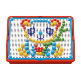 Quercetti Fantacolor Tab, Gioco Chiodini per Bambini con 150 Chiodini Colorati e Schede Illustrate, 4 Anni, Giochi Educativi e Creativi, Mosaico, Made in Italy