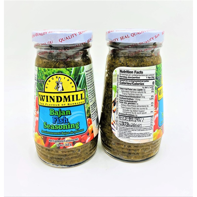 WINDMILL Bajan Fish Seasoning 10 oz, 2 Pack, Flavor of