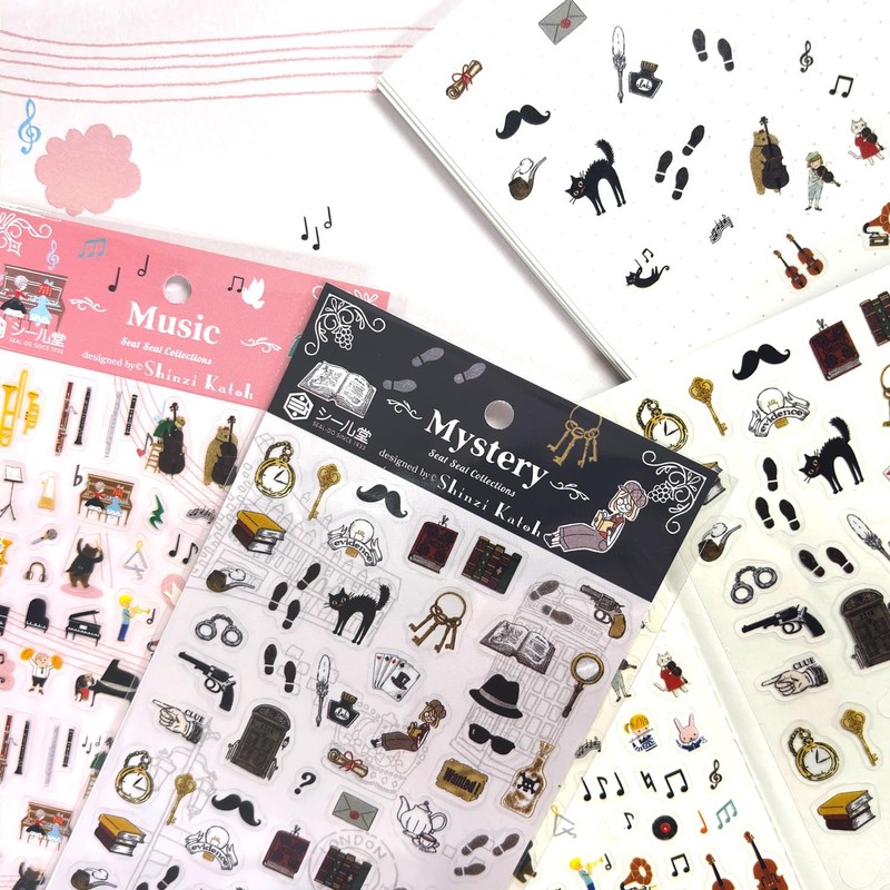 Seal-do Made in Japan Sheet Sticker Music・Mystery 2-Piece Set Music