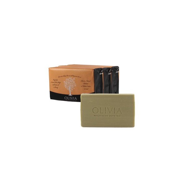 Olivia Natural Bar Soap With Olive Oil & Honey 3x125gr (3x4.4oz) 3 pack