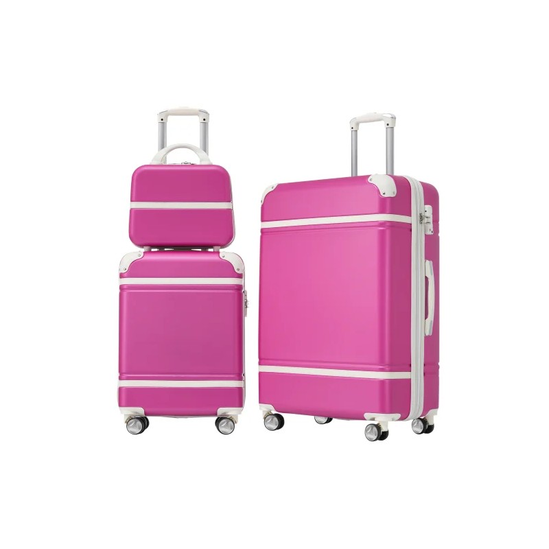 FCJ Luxury 3-Piece Hardshell Luggage Set 20x24 Spinner Suitcase with