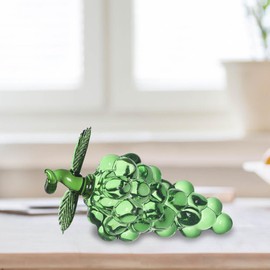 JOONOR Crystal Green Grape Statue Ornament Decorative Artificial Fruit Glass Figurine Tabletop Paperweight Crystal Ornament for Home Office,Grape