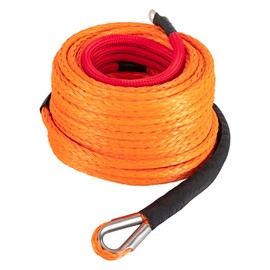 CUBELLIN Synthetic Winch Rope 3/8" x 100FT Synthetic Winch Line Cable Rope with Hook for 4WD Off-Road, Vehicle, Truck, ATV, UTV, SUV, 23,809lbs Breaking Strength