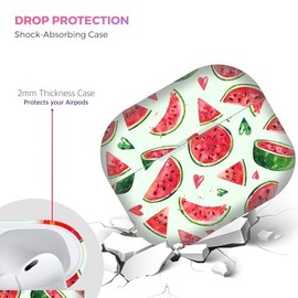 GlamCase Compatible with AirPods Pro 2nd Generation - Watermelon Watercolor Pattern Design Printed Cute Plastic Hard Snap on Protective Designer AirPod Case/Cover for AirPods Pro 2