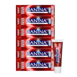 Janina Ultra White Multipack of 6 x 75ml Maxi White Super Strength Whitening Mint Toothpaste, Low Abrasive Formula with Whitening Complex for Instant & Effective Teeth Whitening, Vegan & Cruelty Free