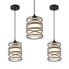 3 PACK Frosted Glass Pendant Light Fixtures 6.3Inch Spiral Metal