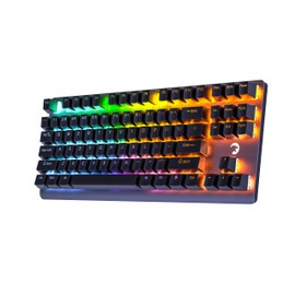 GAMEPOWER EVA 7 TKL Mechanical Gaming Keyboard, 87 Keys, Wireless, Wired, Bluetooth, Triple connectivity, Tactile Blue switches, RGB Backlight, 2000mah Battery, 80 Hours Wireless use, Black