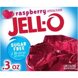 Jell-O Raspberry Sugar Free Gelatin Dessert Mix (24 ct Pack, 0.3 oz Boxes)