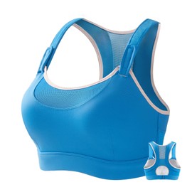 Baetty Sujetadores deportivos para mujer de alto apoyo con busto grande, brasier de espalda cruzada para mujer de alto impacto S-2XL (5993), 5993-azul, S