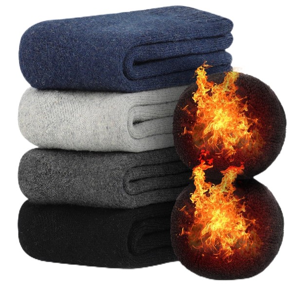 K NIVE Men's Wool Socks, Winter, Thick, Cold Protection, Warm,