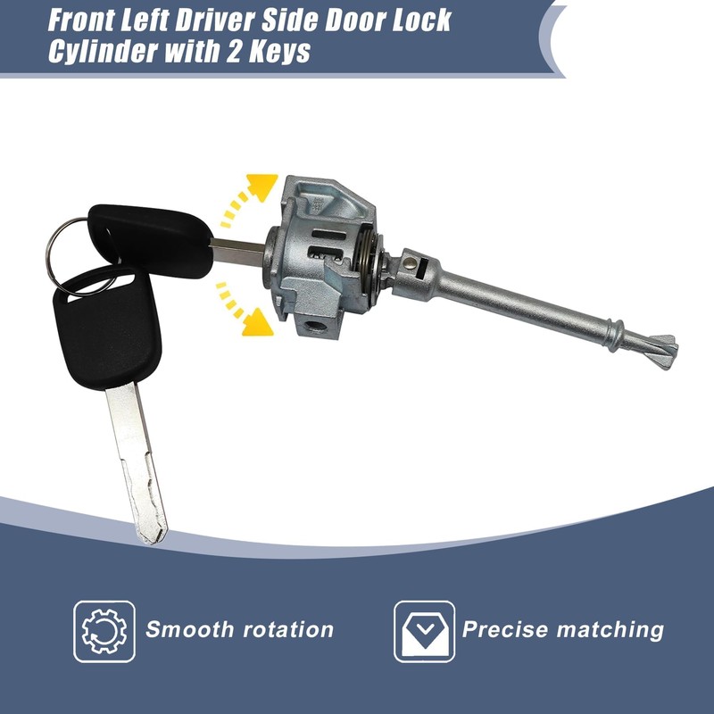 XQSMWF Front Left Driver Side Door Lock Cylinder with 2