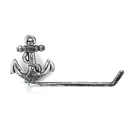 Antique Silver Cast Iron Anchor Hand Towel Holder 10"