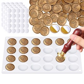 Wax Seal Stamp Silicone Mat Kit - 24 Designs & 100 Detachable Dots Reusable Heat-Resistant Mold for Wedding Invitations, Crafts, Letters, Envelopes (DIY Elegant Wax Seals)