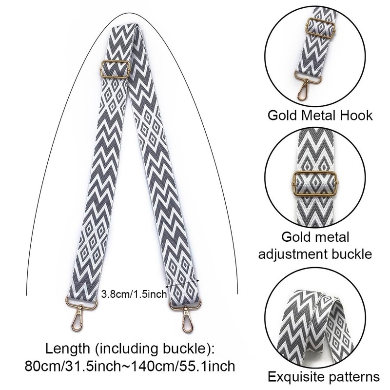 1 x Wide Shoulder Strap Bag Strap Adjustable Cross Strap