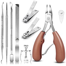 JTIEO 9PACK Toenail Clippers Ingrown Toenail Tool Professional Tool Set for Ingrown & Thick Nail Stainless Steel Ingrown Toenail Tool Kit Ingrown Toenail Treatment Ingrown Toenail Removal Kit Pink