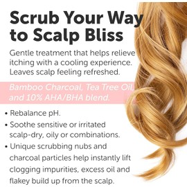 Rida Hair Research Institute- Exfoliante para el cuero cabelludo con carbón vegetal sin sulfatos de 16 fl oz con carbón de bambú y aceite de árbol de té Exfoliante para el cabello y el cuero cabell