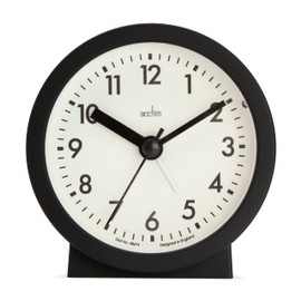 Acctim Gaby Small Analogue Contemporary Bedside Alarm Clock (Black)