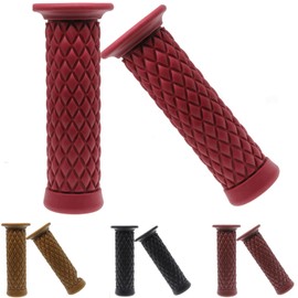 amavoler Motorcycle Handles Grips - Non Slip Rubber Motorcycle Grips for Harley Honda Yamaha Suzuki Kawasaki (Red)