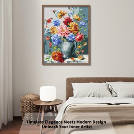 OSIMIG Paint by Numbers Kits, DIY Digital Canvas Acrylic Painting Adults, Paint by Numbers for Adults, Digital Painting, Paint by Number, Home Decorations, 40 x 50cm, Flower Pattern